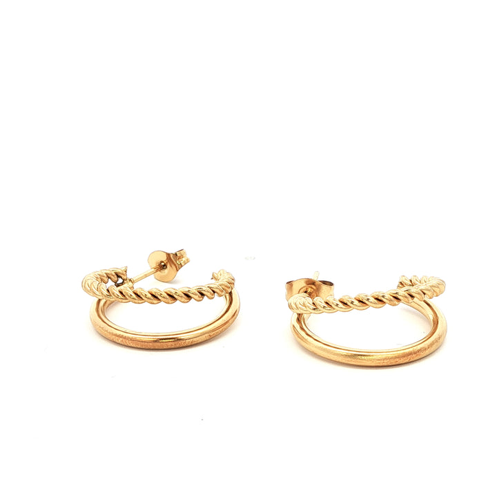 Double Gold Hoops
