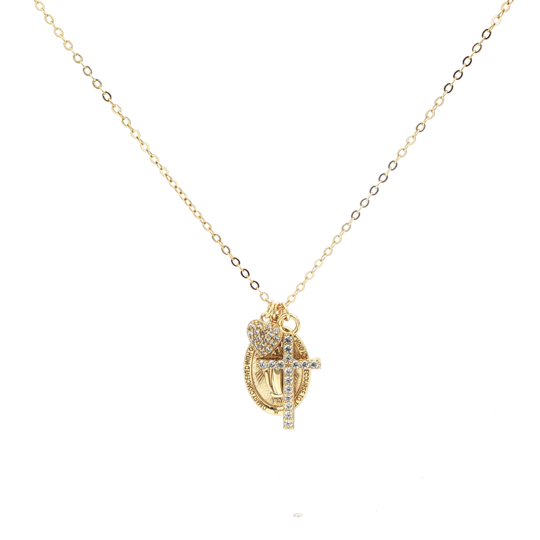 Catholic Love Necklace Gold