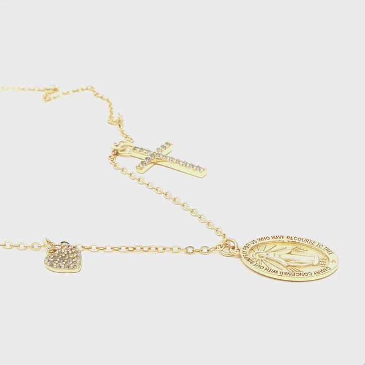 Catholic Love Necklace Gold