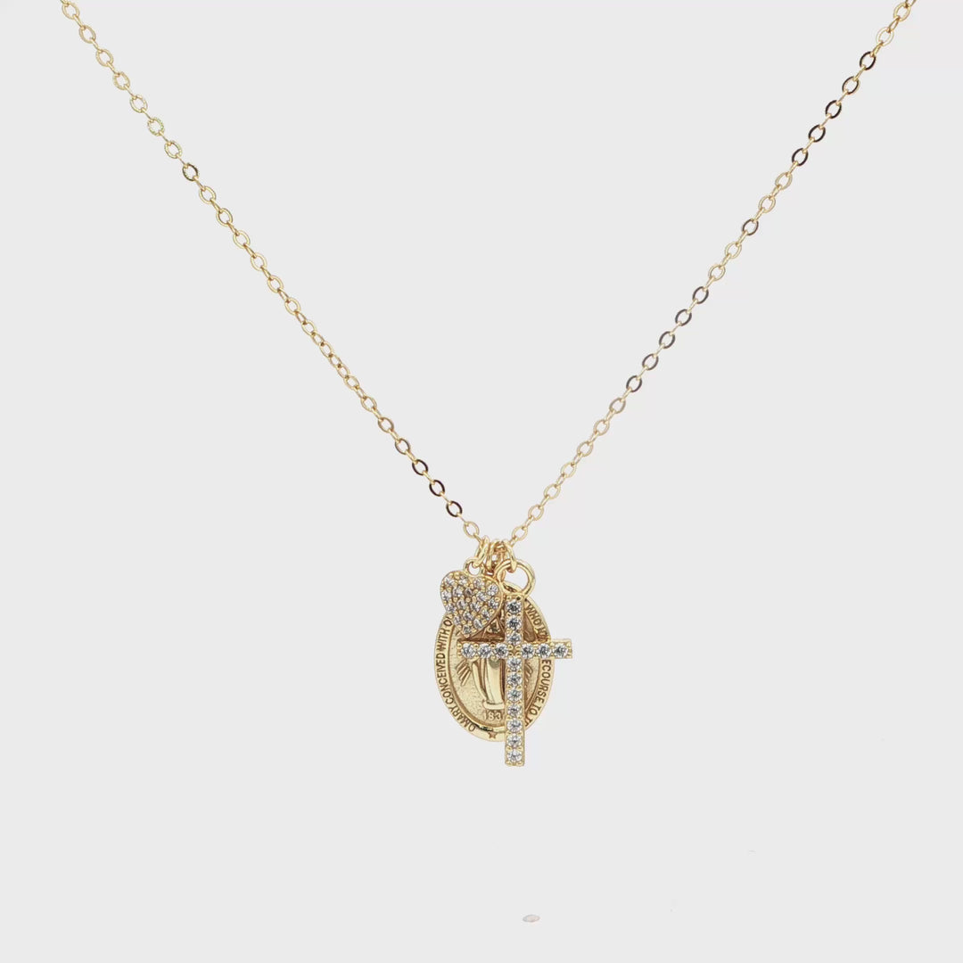 Catholic Love Necklace Gold