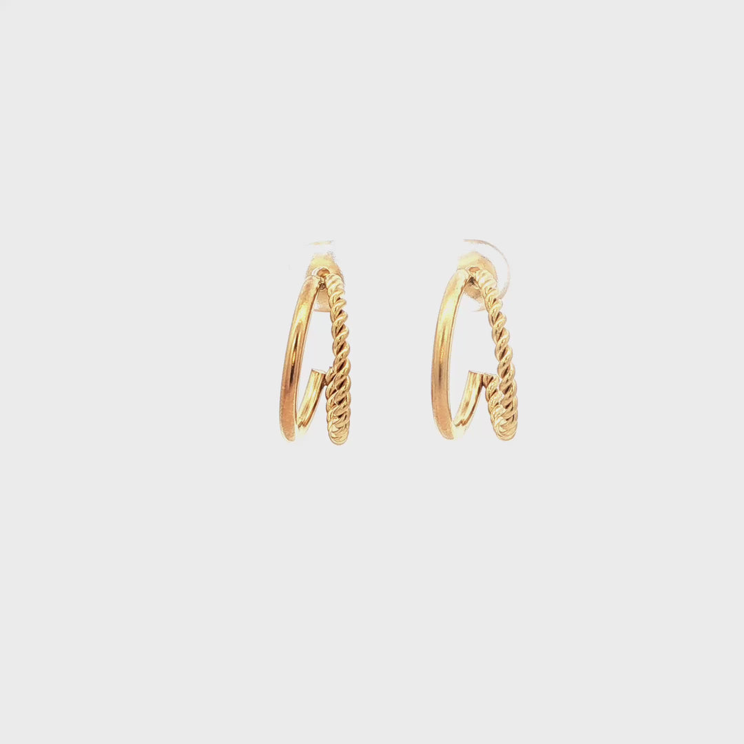 Double Gold Hoops