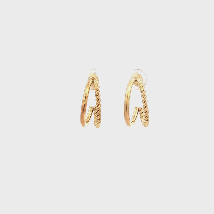 Double Gold Hoops