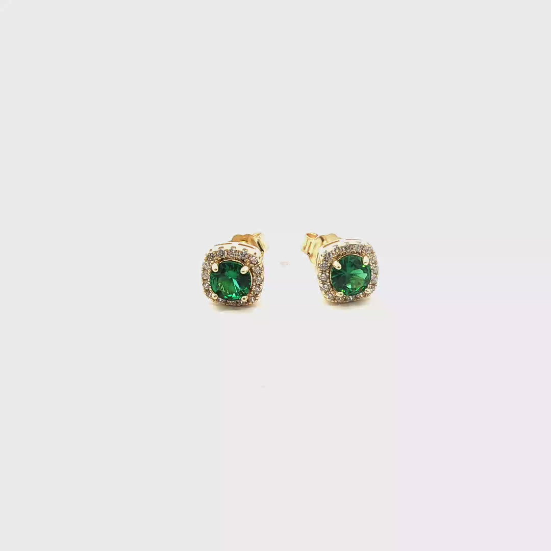 Cushion Halo Studs