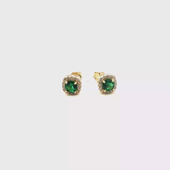 Cushion Halo Studs