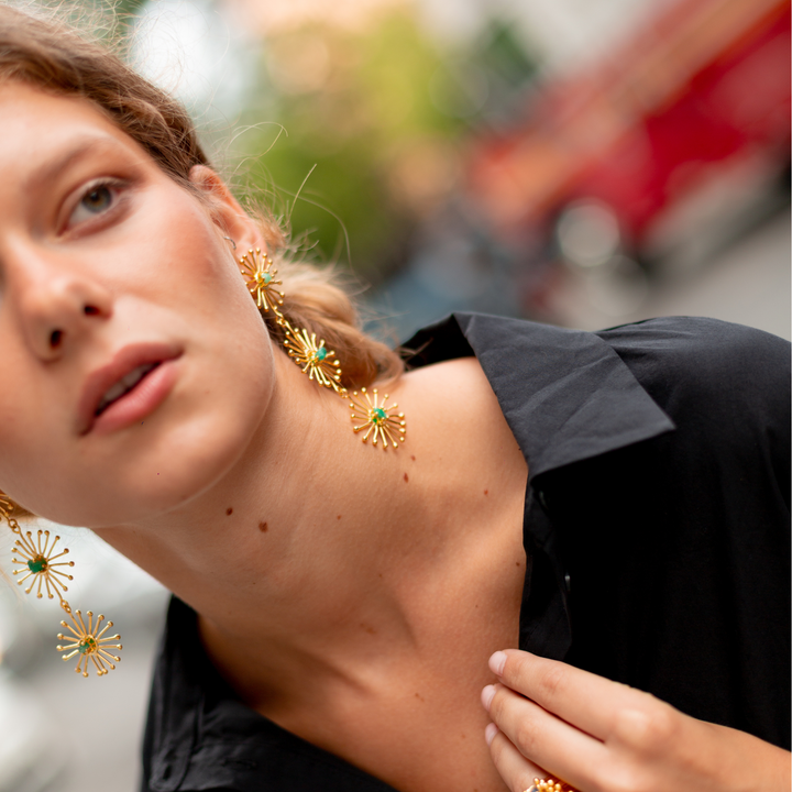 Triple Dandelion Earrings